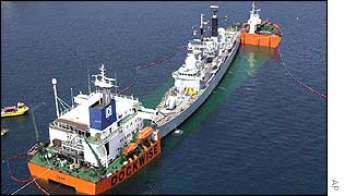 HMS Nottingham on Heavylift vessel MV Swan - Sydney